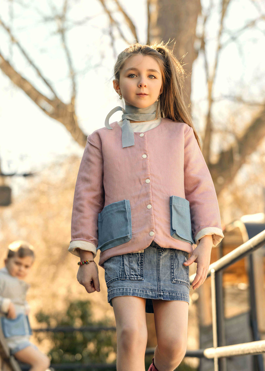 Reversible Jacket in Brick Checkered