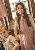 Checkered Dress Maxi in Brick
