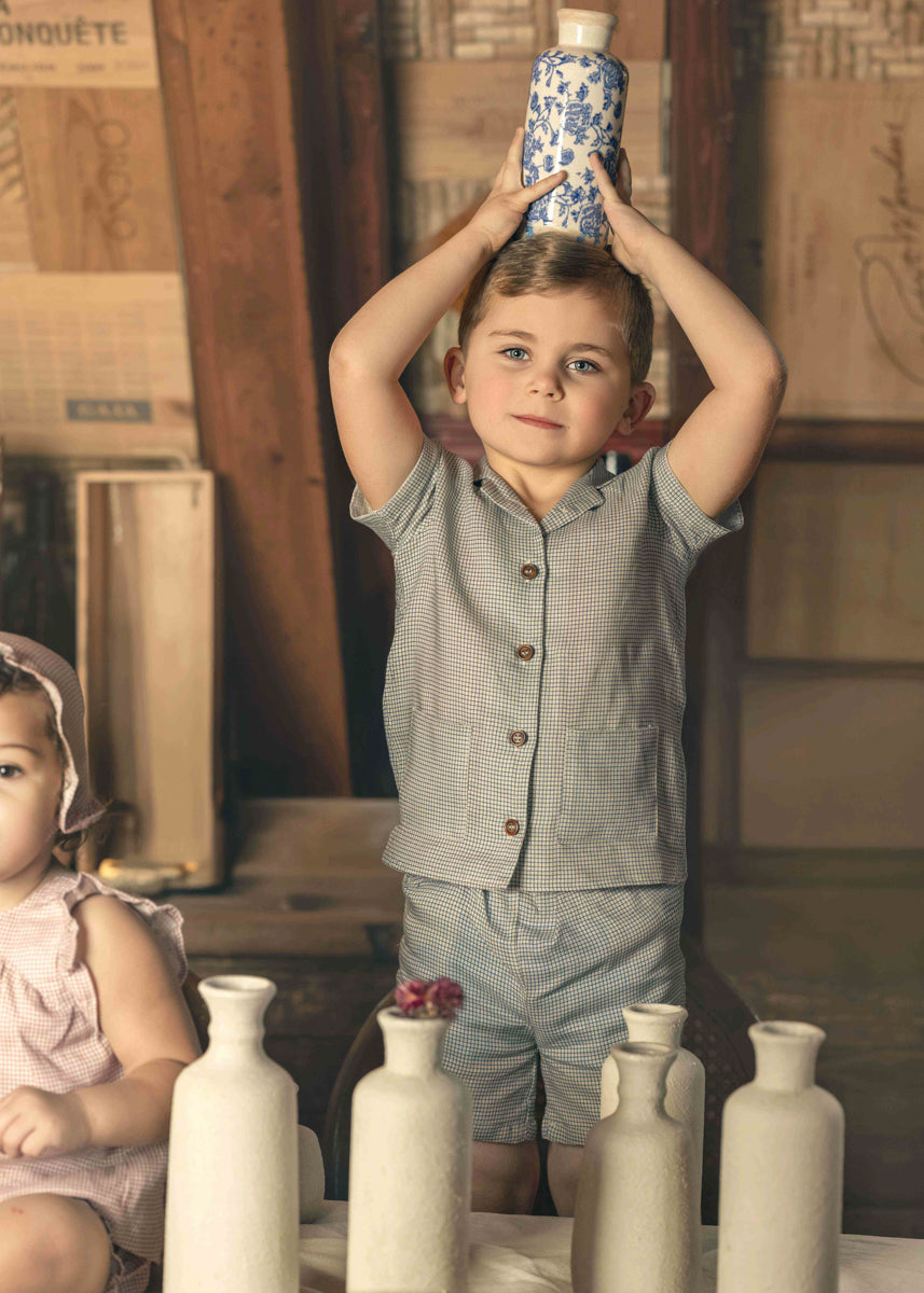 Checkered Boys Set in Ink