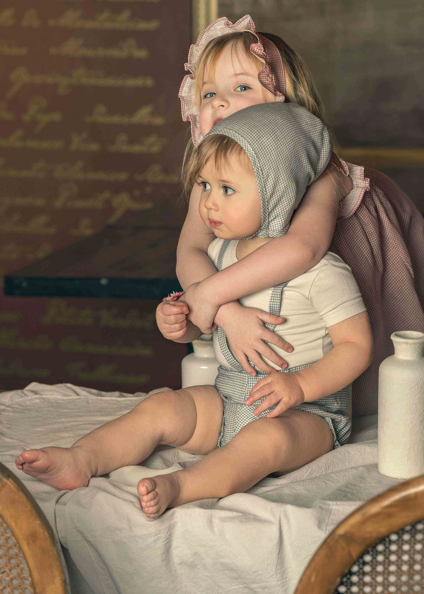 Baby Suspender in Ink Checkered