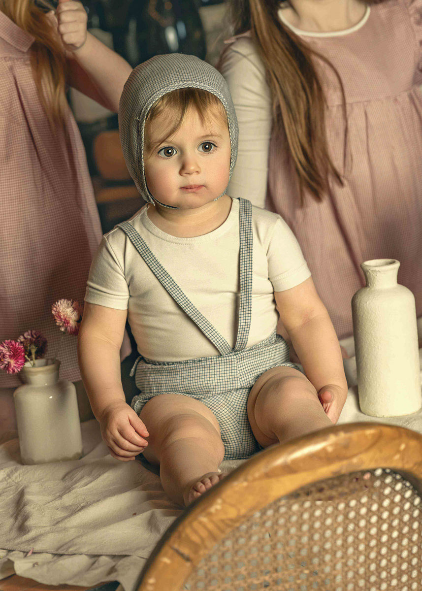Baby Suspender in Ink Checkered