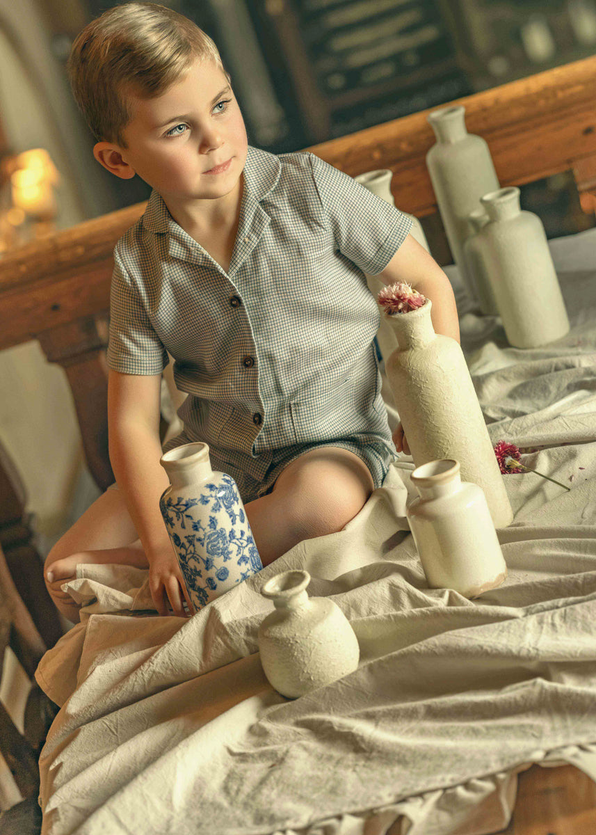 Checkered Boys Set in Ink