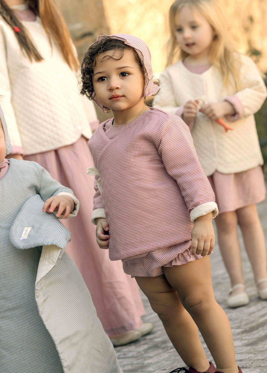 Wrap Jacket in Brick Checkered