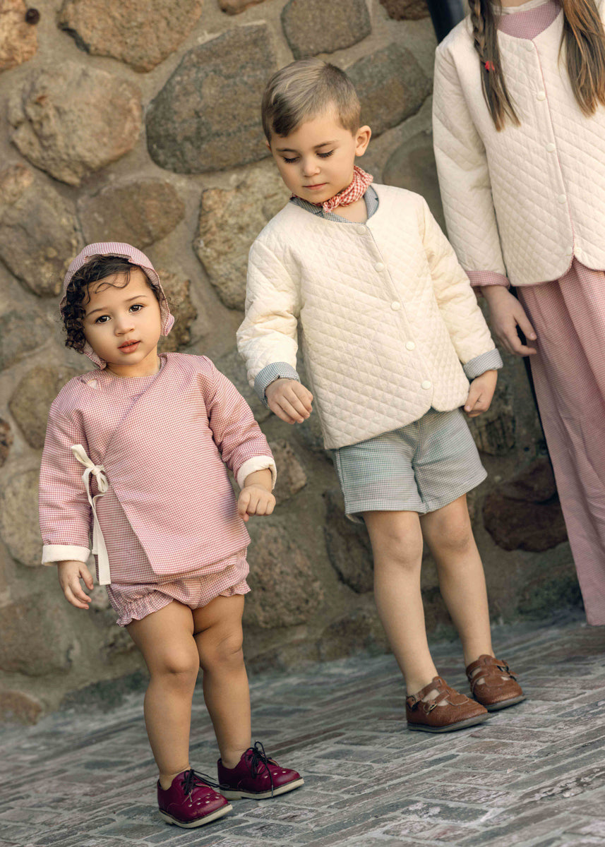 Wrap Jacket in Brick Checkered