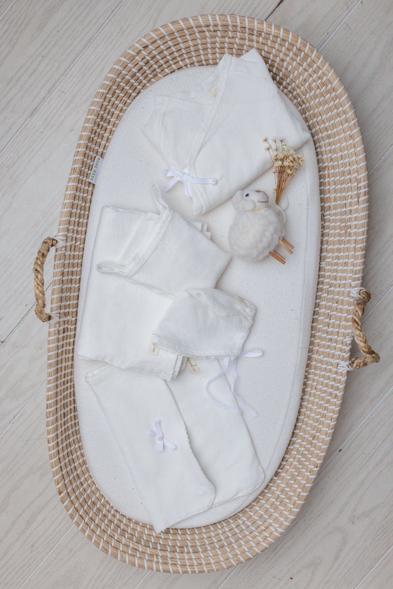 Pointelle Wrap 5 piece layette for Girls