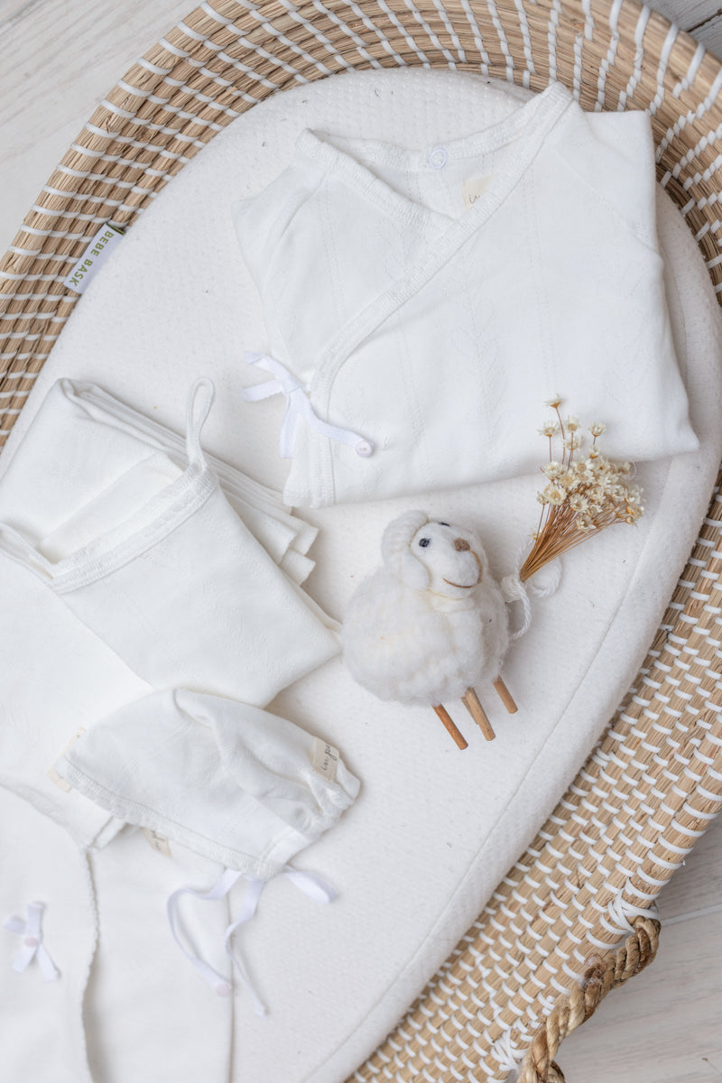 Pointelle Wrap 5 piece layette for Girls