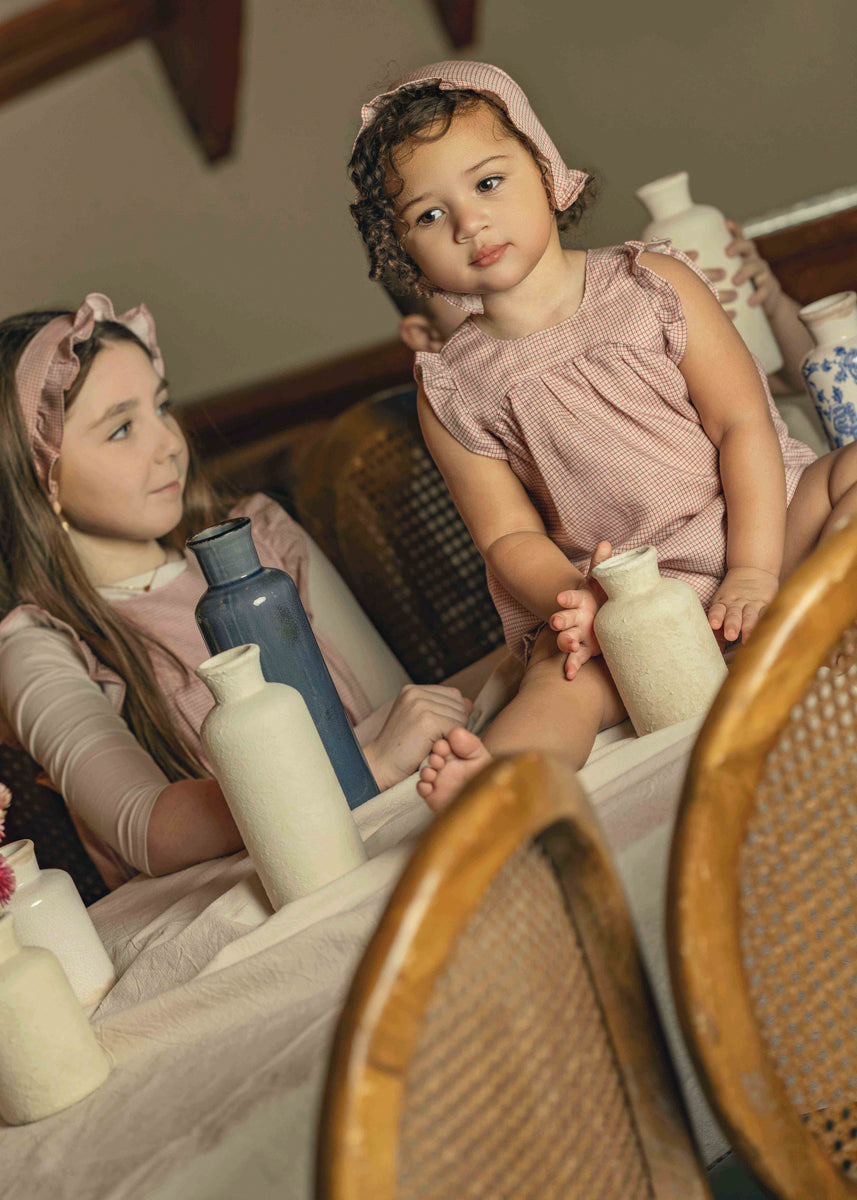 Checkered Girls Set in Brick