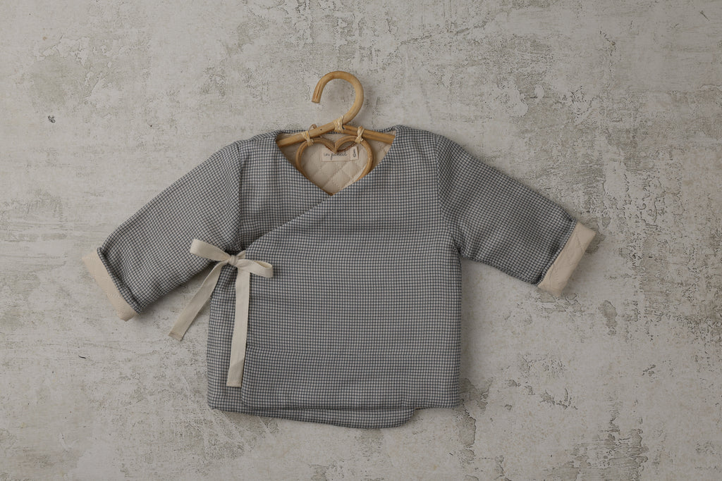 Wrap Jacket in Ink Checkered