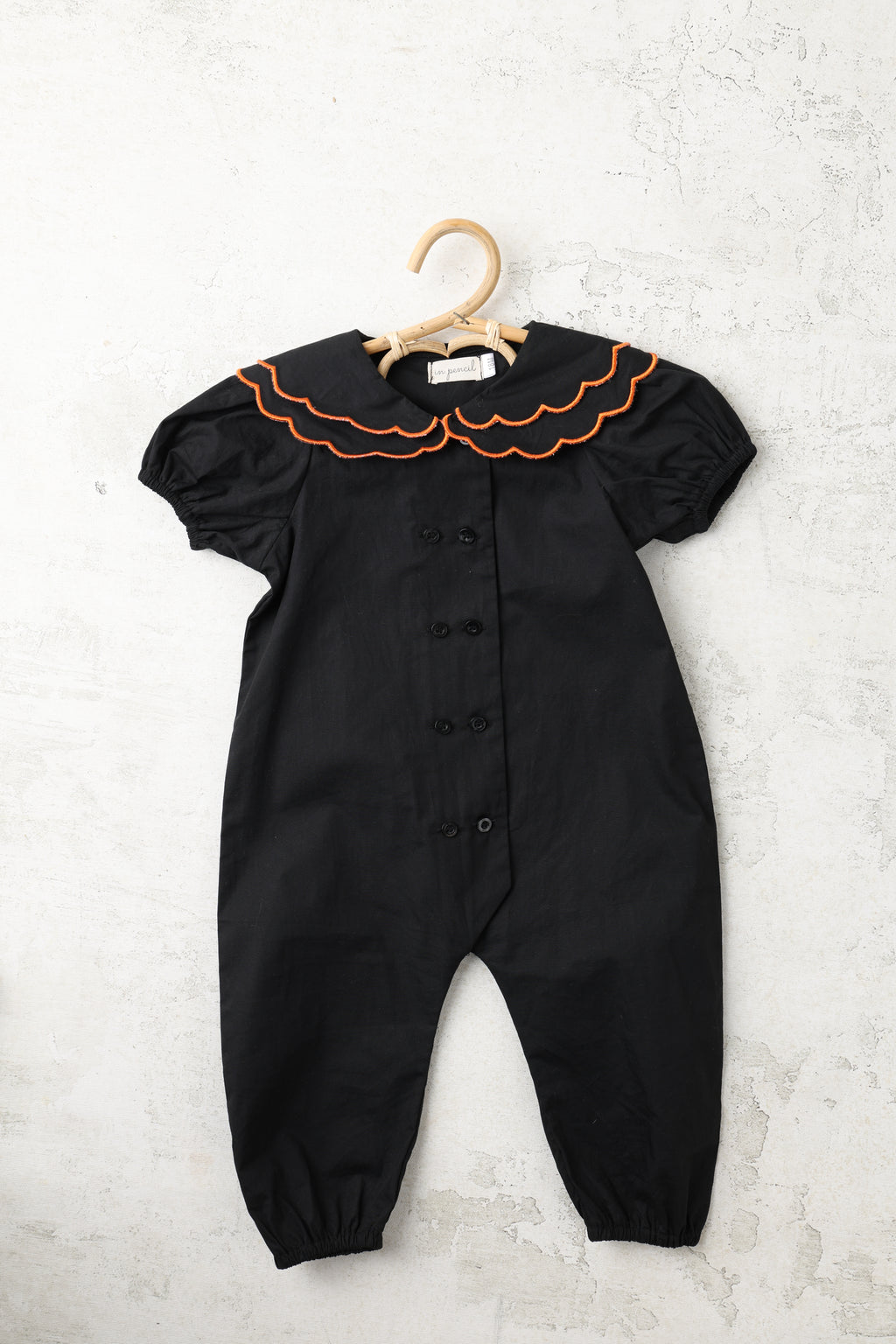 Double Collar Romper With Orange Peel