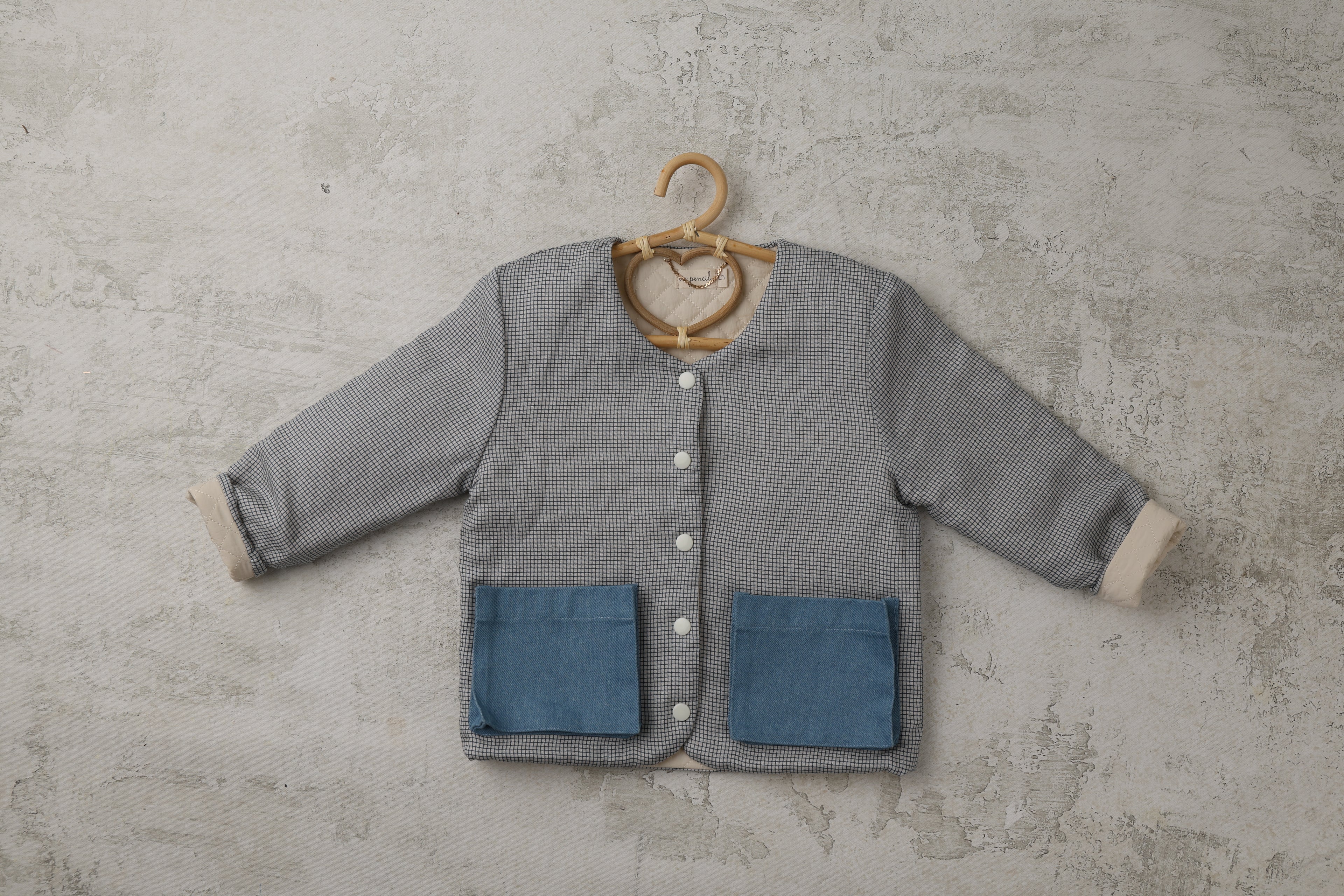 Reversible Jacket in Ink Checkered