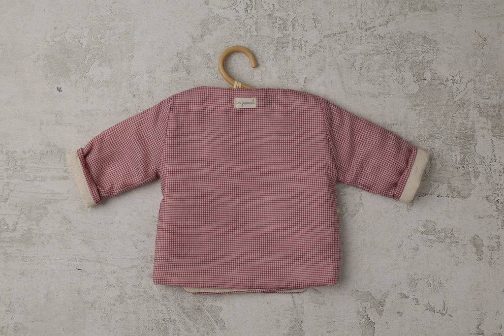 Wrap Jacket in Brick Checkered