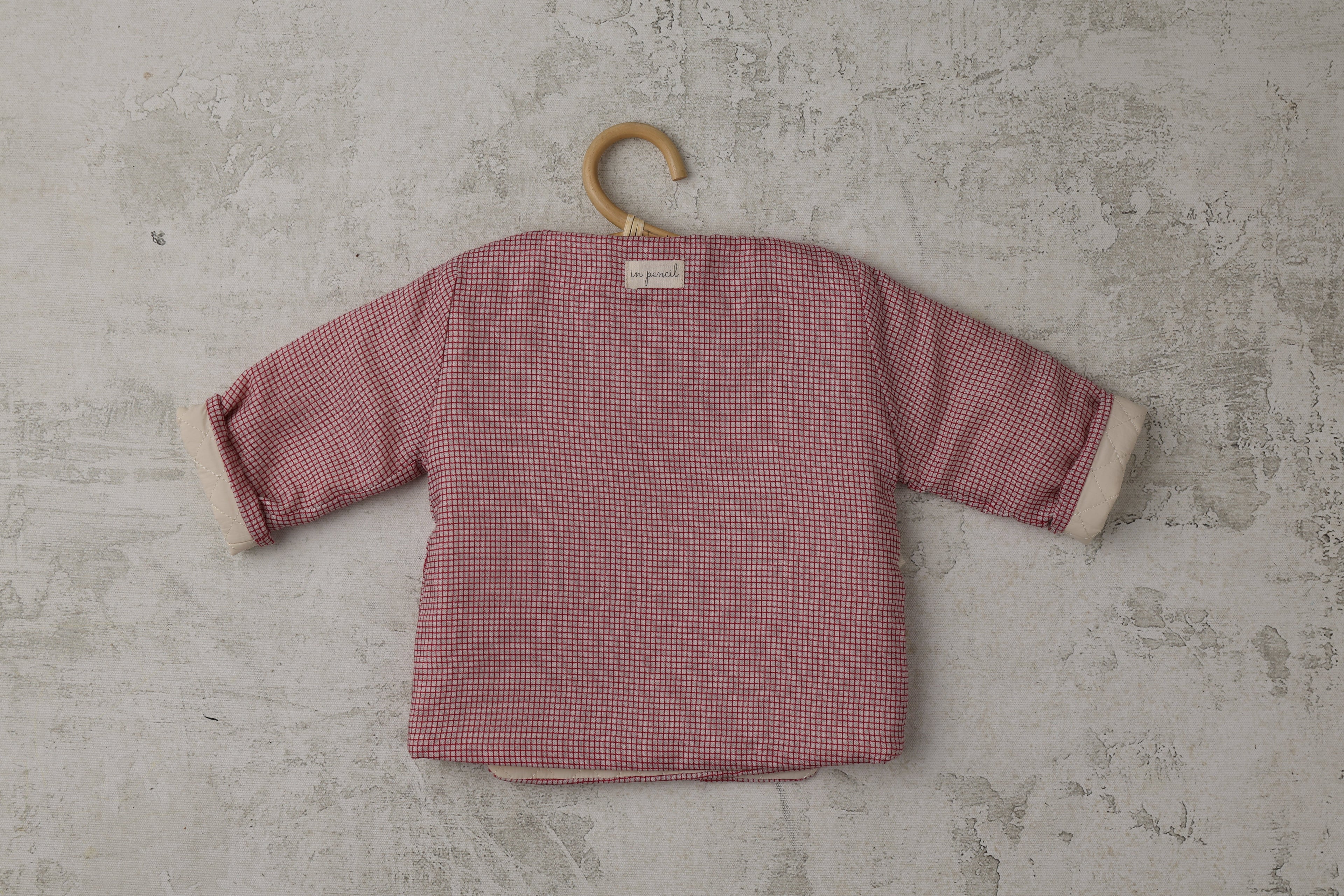 Wrap Jacket in Brick Checkered