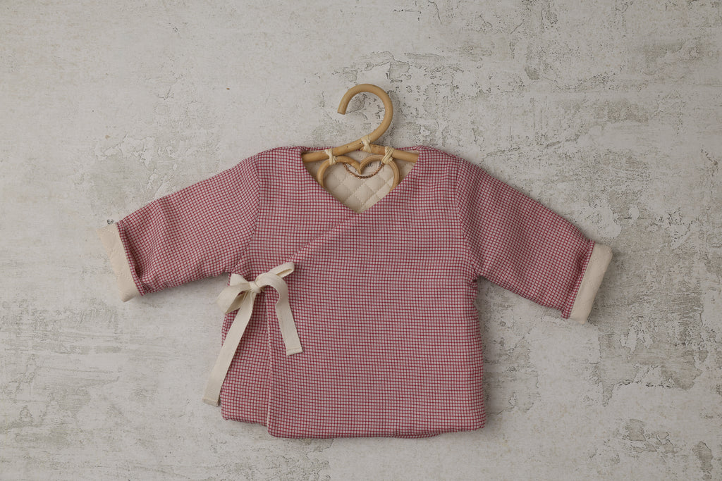 Wrap Jacket in Brick Checkered