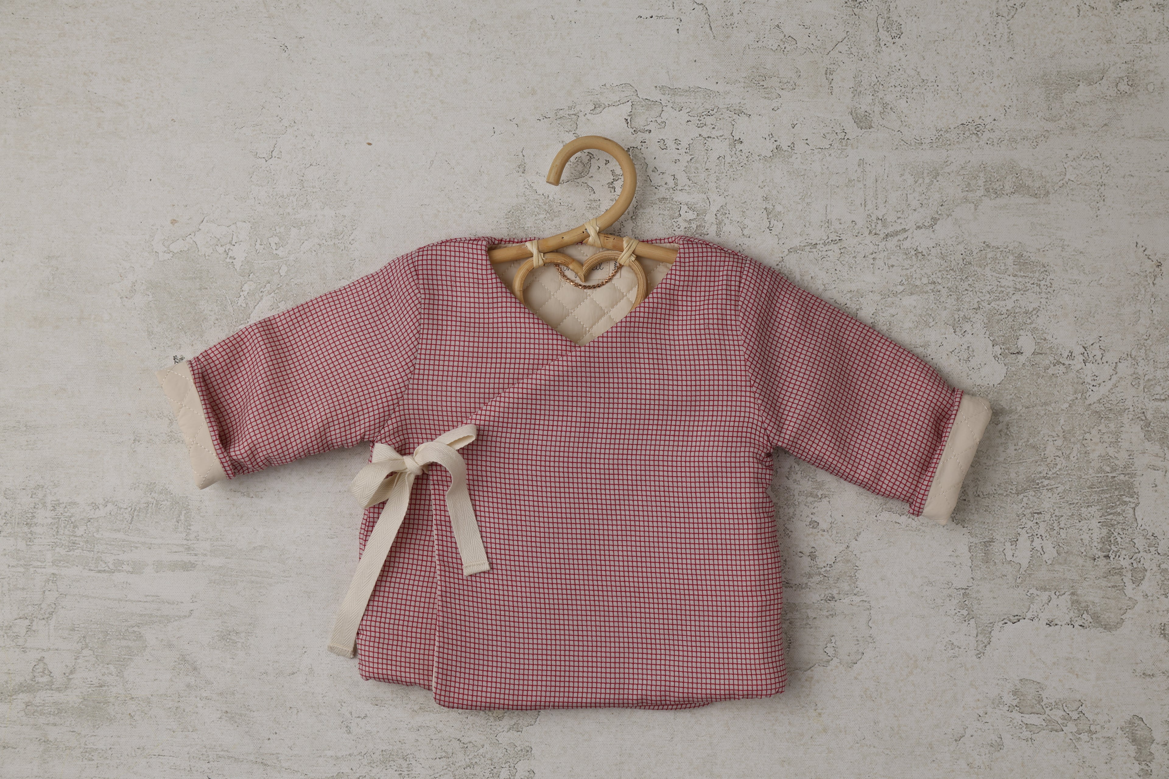 Wrap Jacket in Brick Checkered