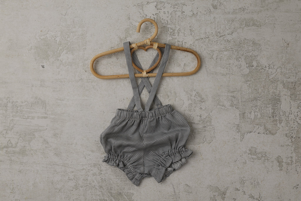 Baby Suspender in Ink Checkered