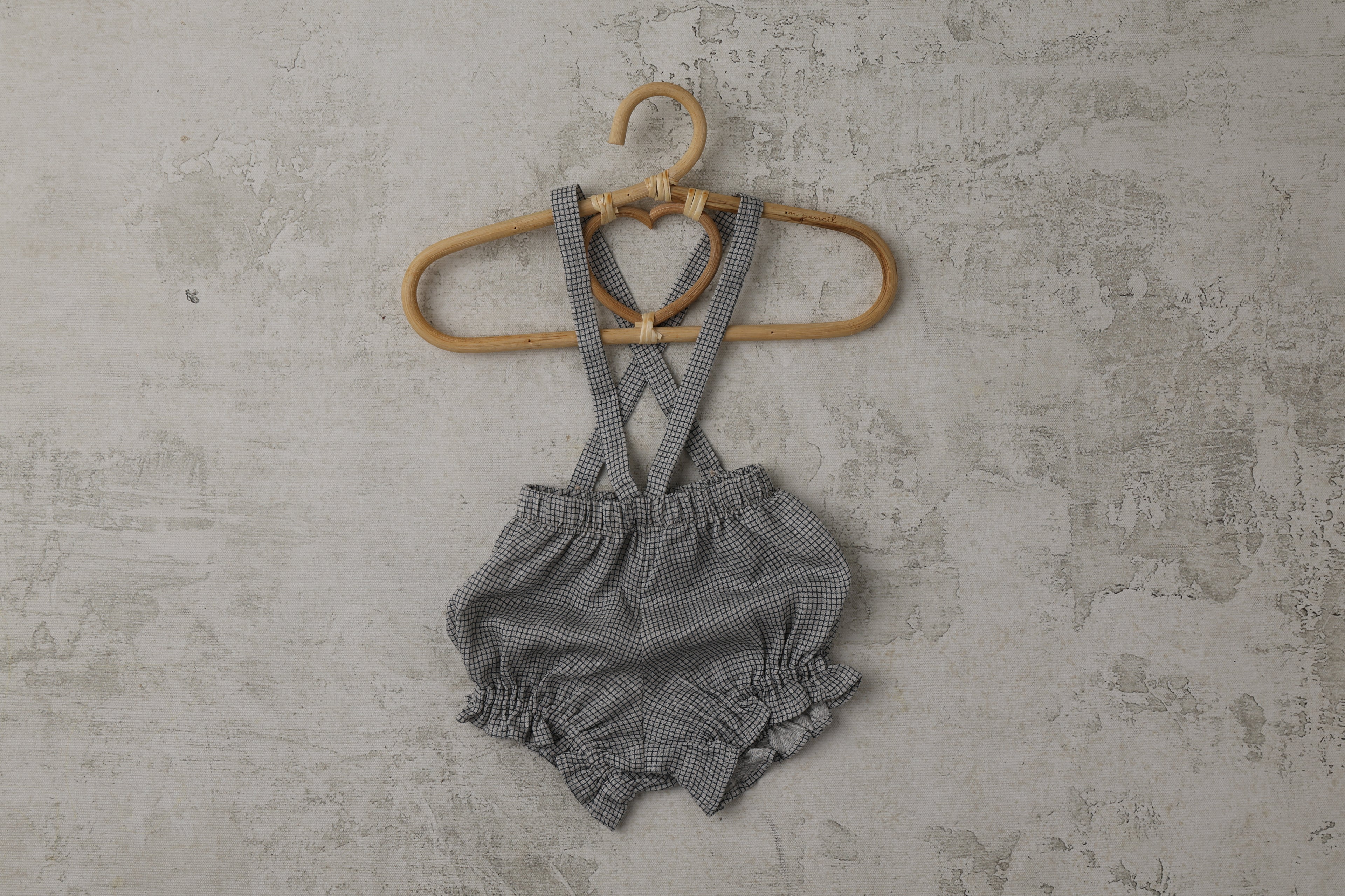 Baby Suspender in Ink Checkered