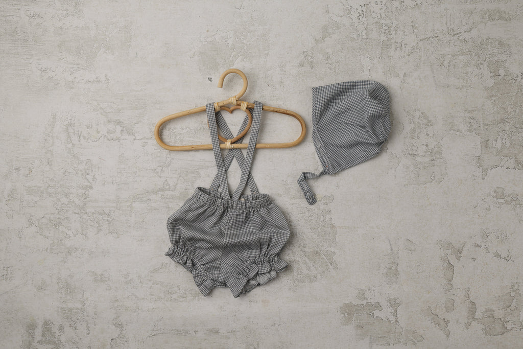 Baby Suspender in Ink Checkered