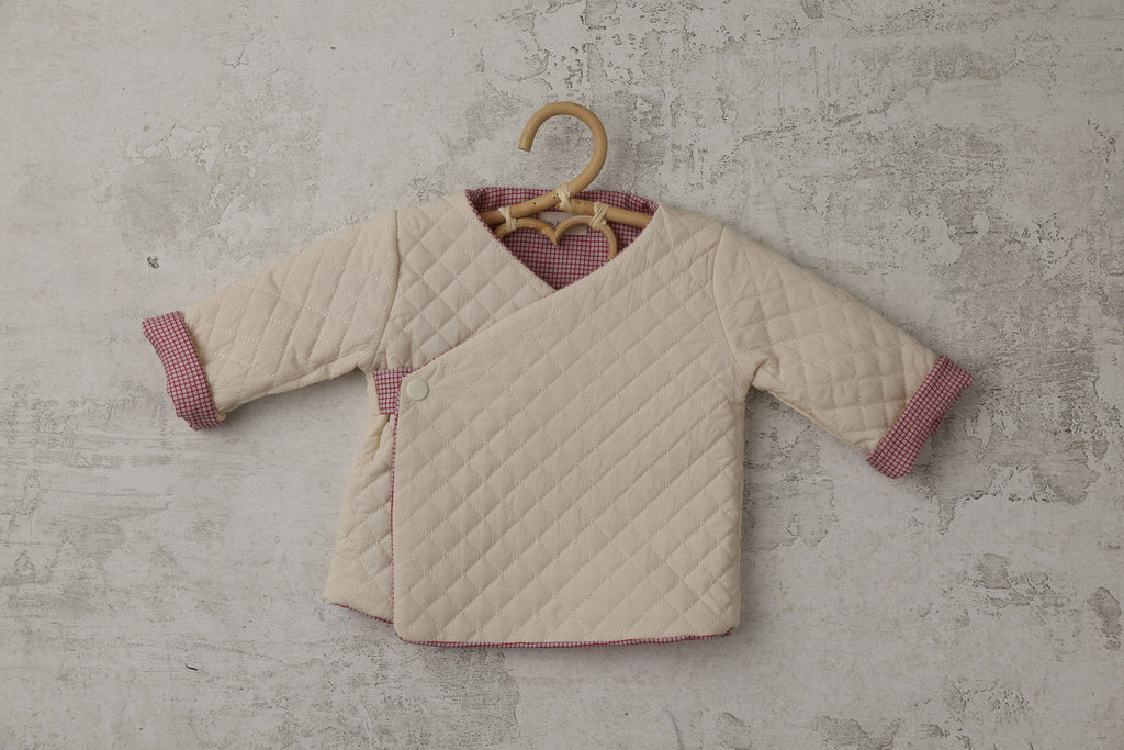 Wrap Jacket in Brick Checkered
