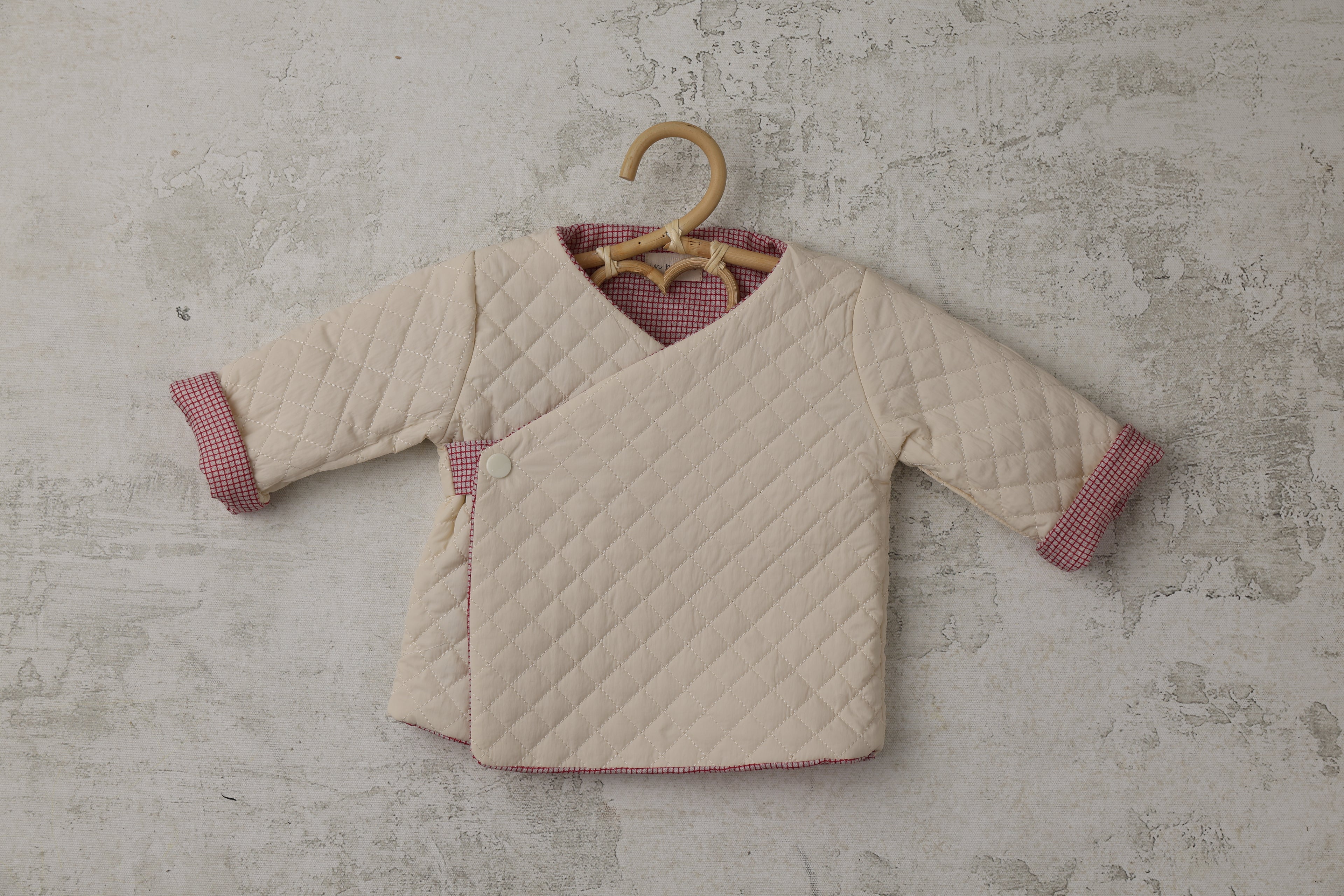 Wrap Jacket in Brick Checkered